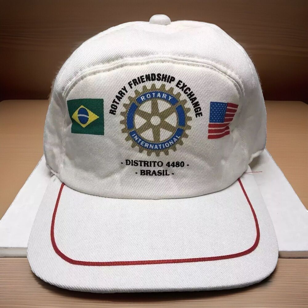 Vintage Rotary Friendship Exchange Hat Cap Brazil USA District 4480 Snapback VTG